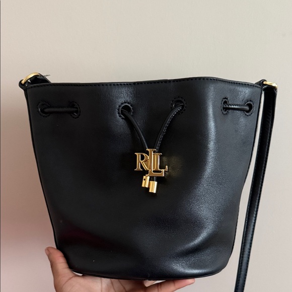 Ralph Lauren Vintage Black Leather Shoulder Bag - Picture 1 of 3